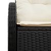 vidaXL Garden Sofa Black 121 x 62 x 69cm Poly Rattan