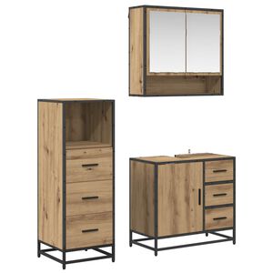 vidaXL Bathroom Furniture Set 3 pcs Artisan Oak Engineered Wood