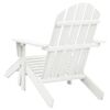 vidaXL Garden Chair with Ottoman Wood White