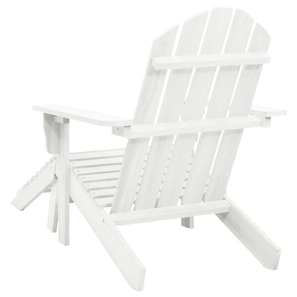 vidaXL Garden Chair with Ottoman Wood White