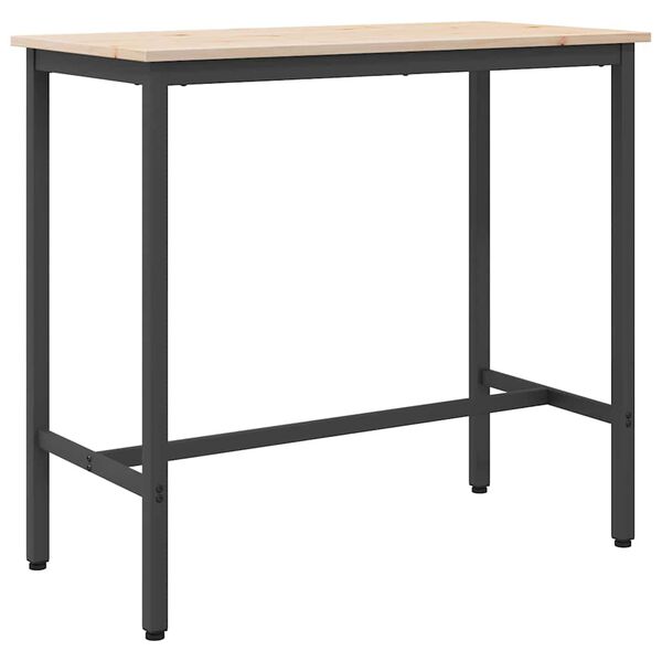 vidaXL Table Natural 100 x 50 x 91 cm Engineered Wood and Steel