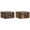 vidaXL Wall-Mounted Bedside Cabinet 2 pcs Smoked Oak 34.5 x 33 x 20 cm