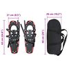 vidaXL 3 in 1 Snowshoes Red and Black 25 inches Aluminum and HDPE