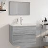 vidaXL Bathroom Furniture Set Grey Sonoma Engineered Wood