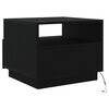 vidaXL Coffee Table with LED Lights Black Oak 50x49x40 cm