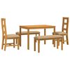 vidaXL Dining Set 5 pcs Beige Solid Oak Wood