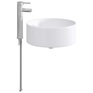 vidaXL Bathroom Sink with Faucet and Drain Chrome