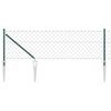 vidaXL Chainlink Fence with Spikes 0.8 x 25 m PVC-Coated Steel Green