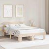 vidaXL Bed Frame with Headboard Natural 160 x 200 cm Solid Pine Wood