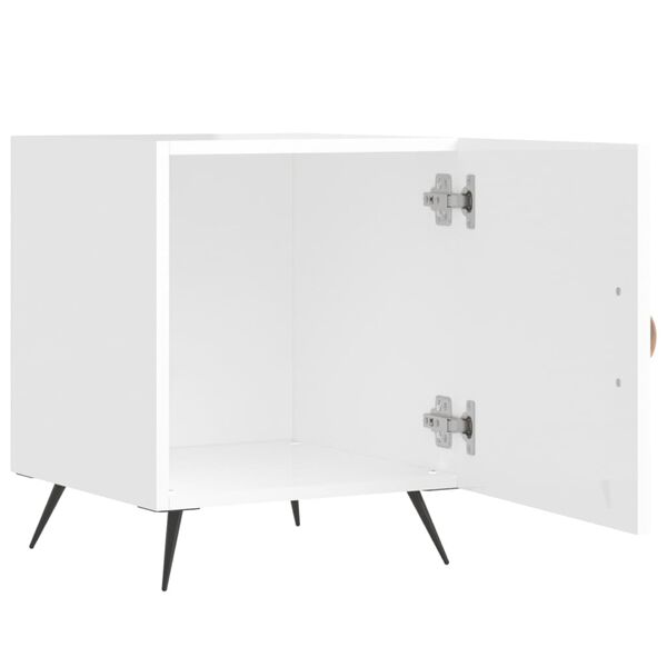vidaXL Bedside Cabinet High Gloss White 40x40x50 cm Engineered Wood