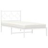 vidaXL Metal Bed Frame without Mattress with Headboard White 90x200cm