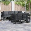 vidaXL Garden Sofa Set with Cushion 6 pcs Black Aluminium