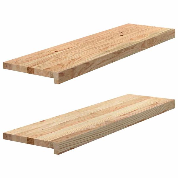 vidaXL Stair Treads 2 pcs Untreated 90x30x2 cm Solid Wood Oak