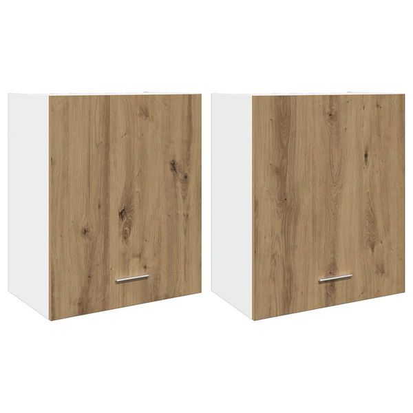 vidaXL Hanging Cabinet Lyons 2 pcs Artisan Oak 50x31x60 cm Engineered Wood