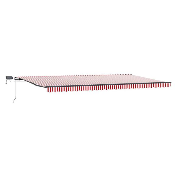 vidaXL Retractable Awning Manual Red and white 600 x 300 cm Fabric