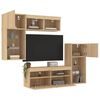 vidaXL 5 Piece TV Wall Units with LED Sonoma Oak Engineered Wood