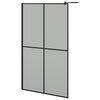 vidaXL Walk-in Shower Wall with Shelf Black 118x190 cm ESG Glass&Aluminium