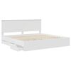 vidaXL Bed Frame with Drawer White 200 x 200 cm Engineer Wood