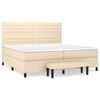 vidaXL Box Spring Bed with Mattress Cream 200x200 cm Fabric