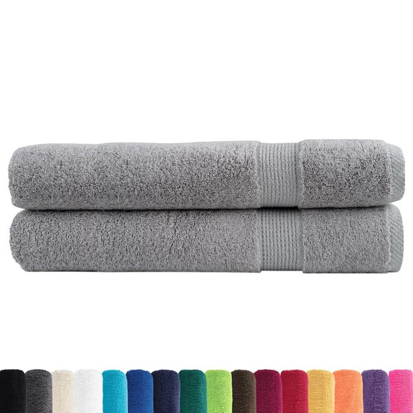 vidaXL Premium Towels "SOLUND" 2 pcs Grey 100x200 cm 600 gsm