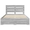 vidaXL Bed Frame with Drawer Grey Sonoma 140 x 200 cm Engineered Wood