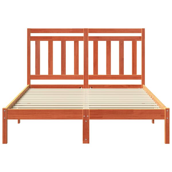 vidaXL Bed Frame 2 pcs Wax Brown 150 x 200 cm Solid Pine Wood