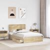 vidaXL Storage Bed with Drawer Sonoma Oak 120 x 190 cm Engineered Wood