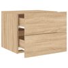 vidaXL Wall-mounted Bedside Cabinet with LED Lights Sonoma Oak