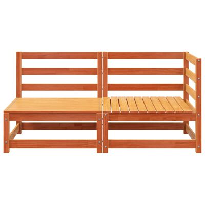 vidaXL Garden Sofa 2-Seater Wax Brown Solid Wood Pine
