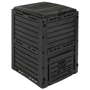 vidaXL Garden Composter Black 59.5 x 60 x 81.5 cm 280 L 100% PP