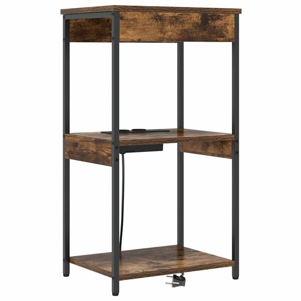 vidaXL Bedside Cabinet Smoked Oak 41 x 31 x 76 cm Engineered Wood