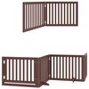 vidaXL Dog Gate with Door Foldable 8 Panels Brown 640 cm Poplar Wood