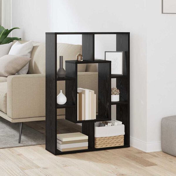 vidaXL Book Cabinet Black Oak 63 x 20 x 90 cm Engineered Wood