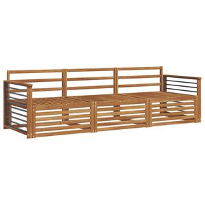 vidaXL Outdoor Sofa Set 3 pcs Natural Solid Acacia Wood