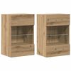 vidaXL Wall Cabinets with LED Lights for TV 2 pcs Artisan Oak 40x30x60,5 cm