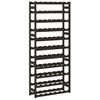 vidaXL Wine Rack for 77 Bottles Black Solid Wood Pine