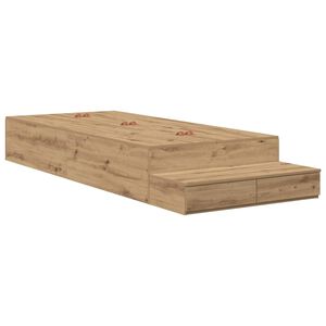 vidaXL Storage Bed Frame with Drawer Artisan Oak 90 cm Engineered Wood
