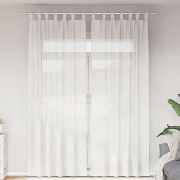 vidaXL Voile Curtains with Loops 2 pcs White 140x260 cm