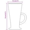 vidaXL Latte Glasses with Handle 6 pcs 250 ml