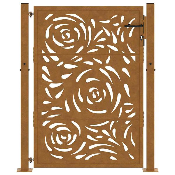 vidaXL Garden Gate 100x125 cm Weathering Steel Flame Design