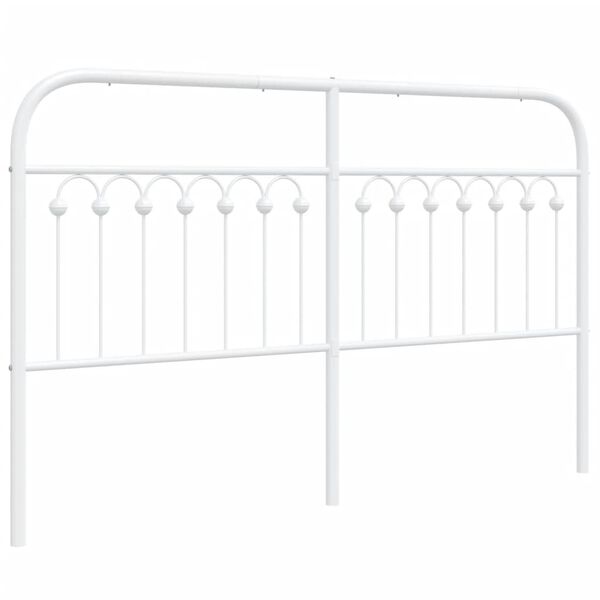 vidaXL Metal Headboard White 150 cm