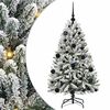 vidaXL Artificial Christmas Tree Green and White 120 cm PVC and Metal