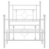 vidaXL Metal Bed Frame without Mattress with Footboard White 80x200cm