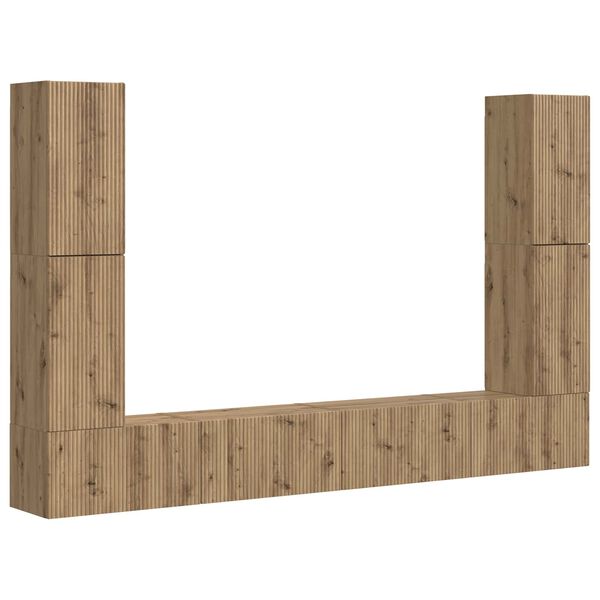 vidaXL TV Cabinet Set 8 pcs Artisan Oak Engineered Wood