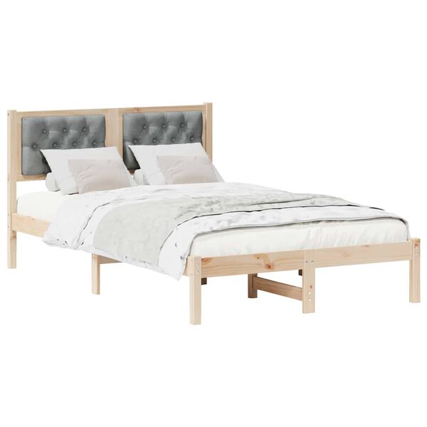 vidaXL Bed Frame Light Grey 120 x 200 cm Solid Pine Wood