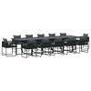 vidaXL Garden Dining Set 13 pcs Black Steel