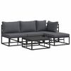 vidaXL Garden Sofa Set with Cushion 5 pcs Black Aluminium