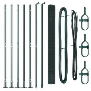vidaXL Welded Wire Fence with Concrete Base 10 x 1.5 m Green Mesh
