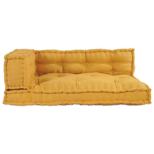 vidaXL Pallet Sofa Cushion Yellow Fabric
