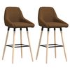 vidaXL Bar Stools 2 pcs Brown Fabric